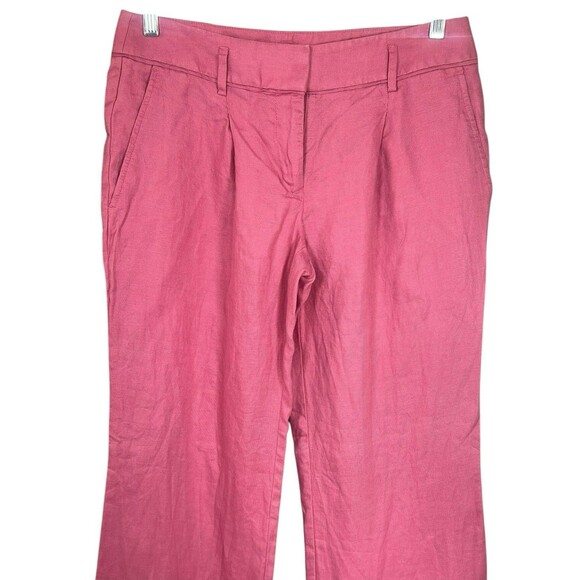 Loft Marisa Pants Womens 4 Pink Linen Lined Trouser Wide Leg Party Classic EUC - Picture 2 of 11